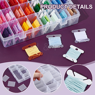 Plastic Manual Embroidery Floss Bobbin Winder & Thread Winding Boards Sets DIY-TW0001-03-1