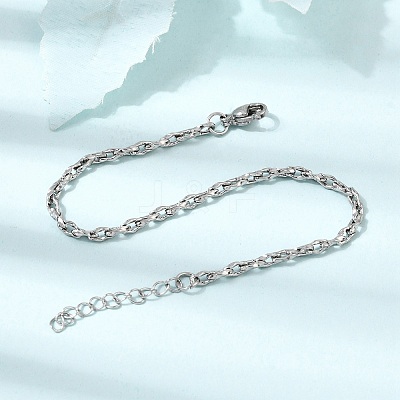 3MM 304 Stainless Steel Twisted Oval Link Chain Bracelets for Man and Women SA-CBAB767-17A-P-1