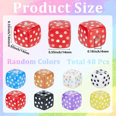 48Pcs Opaque Printed Acrylic Beads OACR-SC0002-92-1