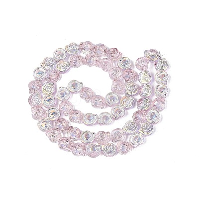 Electroplate Transparent Glass Beads Strands EGLA-Q136-02A-02-1