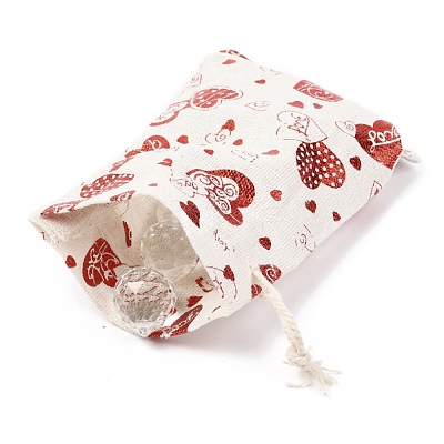 Christmas Theme Cotton Fabric Cloth Bag ABAG-H104-B03-1
