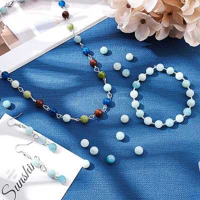 Round Natural Amazonite Bead Strands G-AR0001-64-1