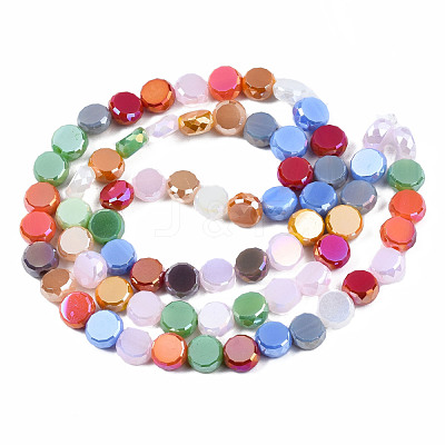 Electroplate Opaque Glass Beads Strands X-EGLA-S174-31-1