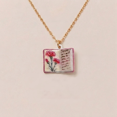Brass Enamel Book Pendant Necklaces for Women KK-CBAF5B9-01G-01-1