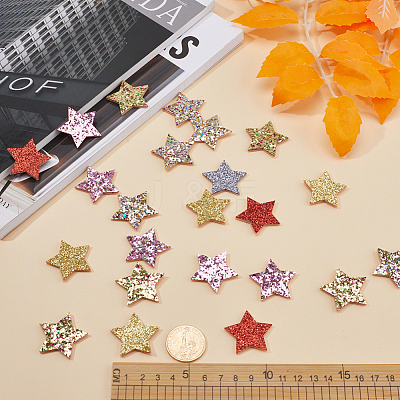 60Pcs 6 Colors PU Ornament Accessories DIY-GF0007-40-1