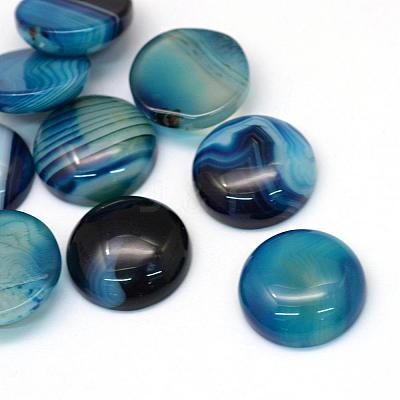 Dyed Natural Striped Agate/Banded Agate Cabochons G-R348-20mm-02-1