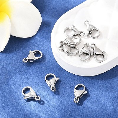 Tarnish Resistant 316 Surgical Stainless Steel Lobster Claw Clasps 316-FL12A-1