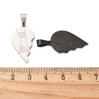304 Stainless Steel Split Pendants STAS-M114-02PEB-1