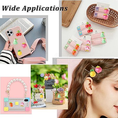 60Pcs 6 Styles Opaque Resin Decoden Cabochons RESI-CJ0004-15-1