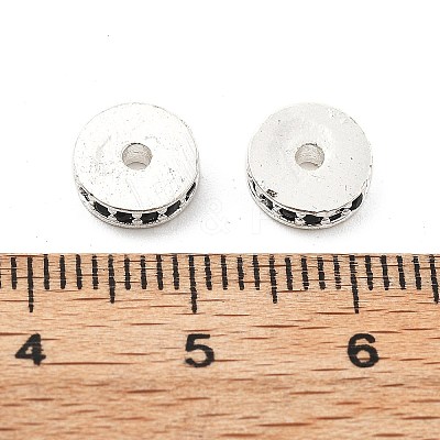 Brass Micro Pave Cubic Zirconia Beads KK-R216-15S-01-1
