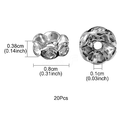 Brass Rhinestone Spacer Beads RB-YW0001-05D-01P-1