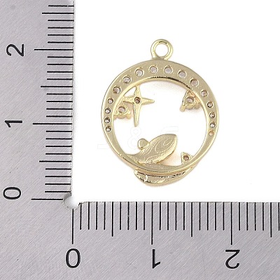Brass Micro Pave Clear Cubic Zirconia Pendants FIND-B077-02G-01-1