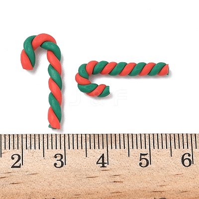 Christmas Candy Cane Handmade Polymer Clay Beads CLAY-P005-03A-03-1