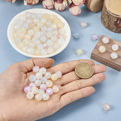 350Pcs 7 Colors Translucent Acrylic Beads TACR-TA0001-17-1