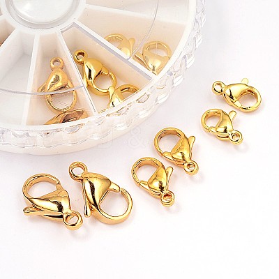 304 Stainless Steel Lobster Claw Clasps STAS-X0015-G-B-1