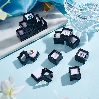 Cube Plastic Loose Diamond Storage Boxes CON-WH0095-49C-1
