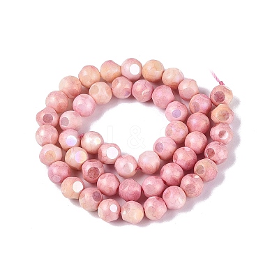 Ombre Effect Dyed Electroplate Opaque Glass Beads Strands EGLA-Q130-01A-19-1