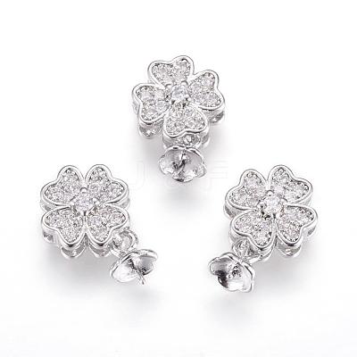 Long-Lasting Plated Brass Micro Pave Cubic Zirconia Peg Bails Pendants ZIRC-F063-19P-1