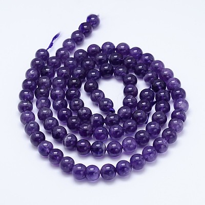 Natural Amethyst Round Bead Strands X-G-M212-4mm-01B-1