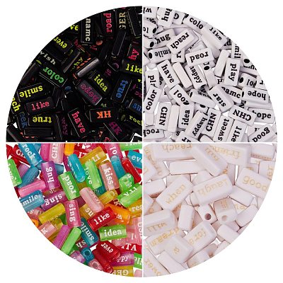 200G 4 Style Transparent Acrylic Beads MACR-SZ0001-16-1