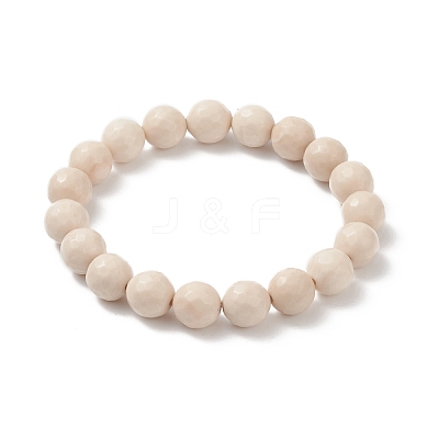 Natural Fossil Bead Stretch Bracelets BJEW-K212-C-015-1