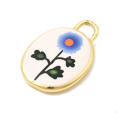 Printed Brass Pendants KK-K274-07G-17-1