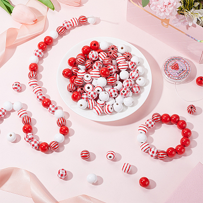 DIY Round Wooden Beads Bracelets Jewelry Making Kits DIY-SP0001-45B-1