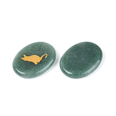 Natural Green Aventurine Cabochons G-T143-28G-1