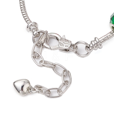 Christmas Theme Glass & Alloy European Beads Bracelets for Women BJEW-JB11198-03-1