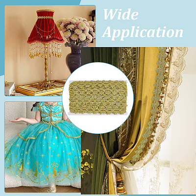 Polyester Wavy Lace Ribbon OCOR-WH0082-365A-1