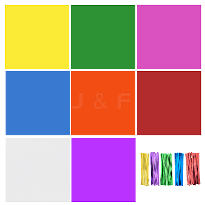 160Pcs 8 Colors Square OPP Candies Wrapping Packaging DIY-WH20055-017B-1