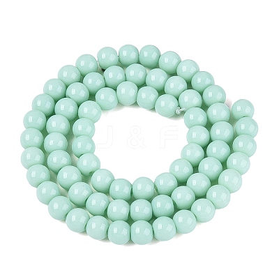 Opaque Solid Color Glass Beads Strands GLAA-T032-P6mm-21-1