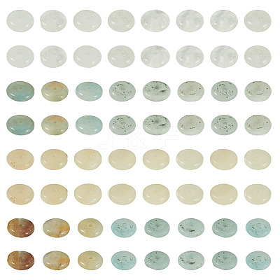 180Pcs 4 Styles Natural White African Opal & Flower Amazonite & Quartz Crystal Beads G-TA0003-14-1