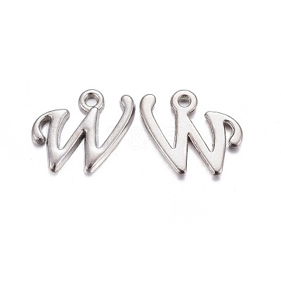Platinum Plated Alloy Letter Pendants LS-PALLOY-J718-01P-W-1