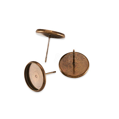 Brass Ear Studs Settings X-IFIN-Q005-AB-1