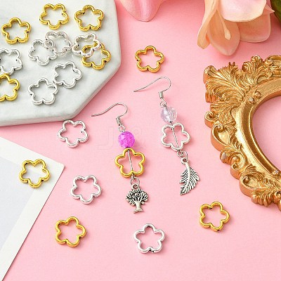 20Pcs 2 Colors Tibetan Style Alloy Bead Frames TIBEB-YW0001-18-1