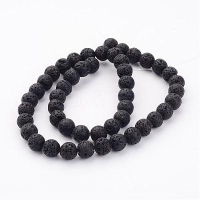 Natural Lava Rock Beads Strands G434-1-1