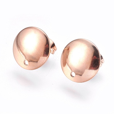 Ion Plating(IP) 304 Stainless Steel Stud Earring Findings STAS-G178-03RG-13mm-1