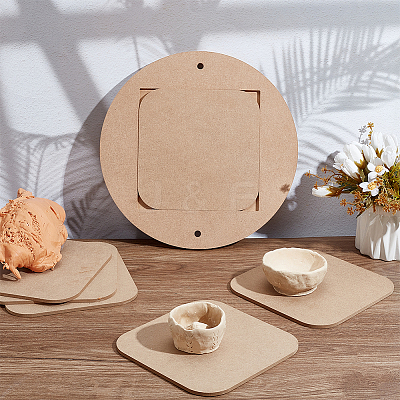 Medium Density Fiberboard (MDF) Portable Clay Wedging Board with Built AJEW-PH0006-65C-1