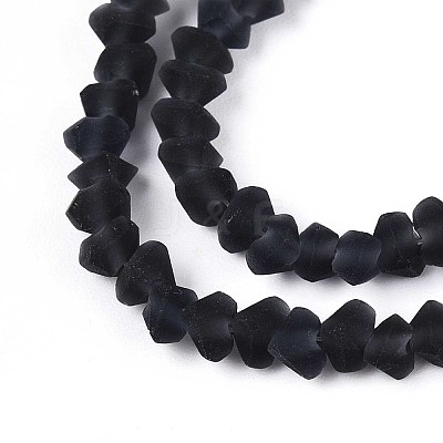 Frosted Transparent Glass Beads Strands GLAA-N016-4mm-30-1