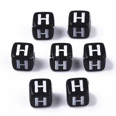 Opaque Acrylic Beads X-SACR-N002-01H-1