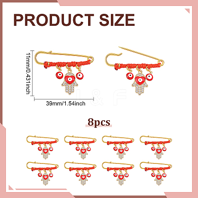 8Pcs Stainless Steel Brooches JEWB-ME00005-1