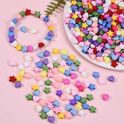 1500Pcs 15 Style Opaque Acrylic Beads SACR-SZ0001-13-1