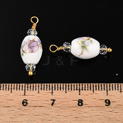 Handmade Porcelain Pendants KK-P242-19G-02-1-1
