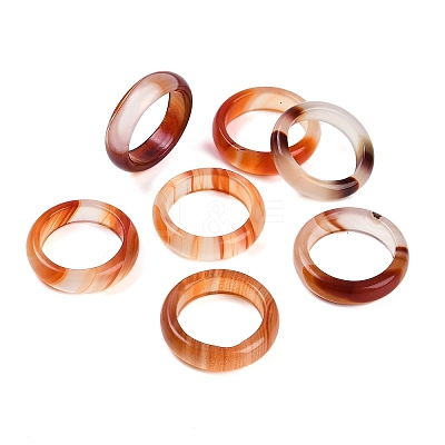 Dyed & Heated Natural Agate Finger Rings for Women RJEW-Z075-02I-1