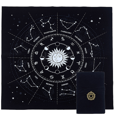 1Pc Double-Sided Velvet Tarot Cards Storage Bags TP-CN0001-27B-1