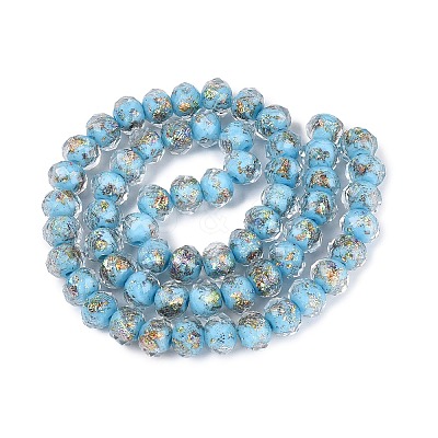 Handmade Foil Glass Beads FOIL-Q001-02B-1