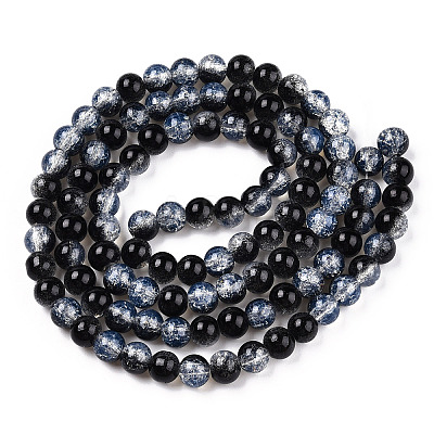 Transparent Crackle Baking Paint Glass Beads X1-DGLA-T003-01C-01-1