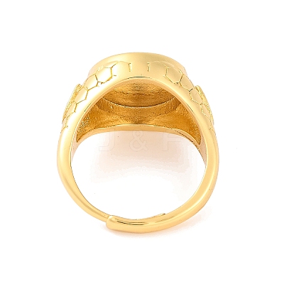 Round with Letter N Brass Enamel Adjustable Rings RJEW-U009-09G-1