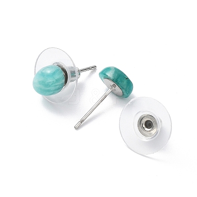 Natural Amazonite Stud Earrings for Women EJEW-E285-01P-02-1